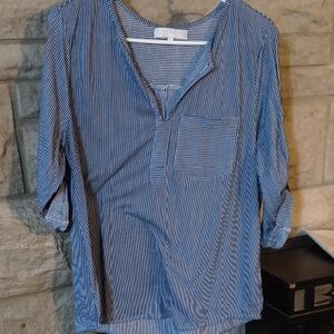 Blue Striped Women's Top